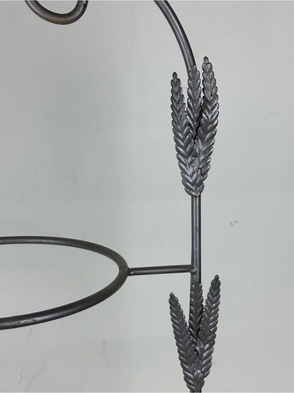 Vintage Three-Tier Metal Plant/Decor Stand in Gunmetal Gray-6”plates/23” tall
